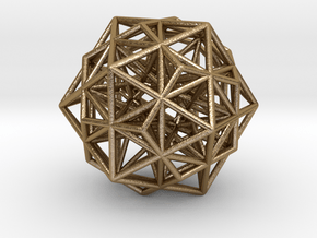 Super Stellated IcosiDodecahedron 1.4" in Polished Gold Steel