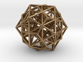Super Stellated IcosiDodecahedron 1.4" in Natural Brass