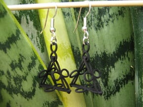 Conchoid Earrings in Black Natural Versatile Plastic