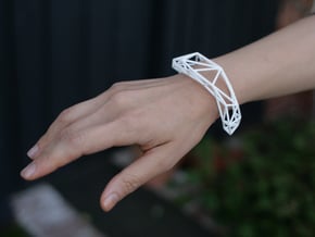 Thin Lena Bracelet - Medium (Strong and Flexible) in White Natural Versatile Plastic