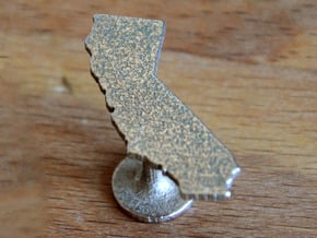 California State Cufflinks in Polished Bronzed Silver Steel