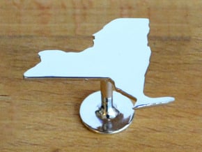 New York State Cufflinks in Rhodium Plated Brass