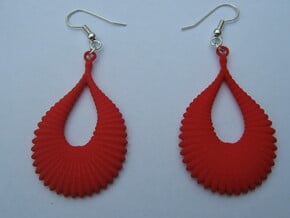 Fifty Ellipsoid Earrings in Red Processed Versatile Plastic