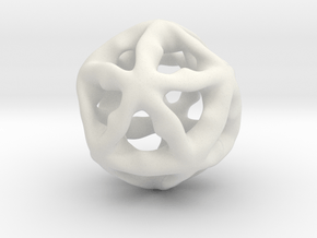 Math Art - Alien Ball Pendant in White Natural Versatile Plastic