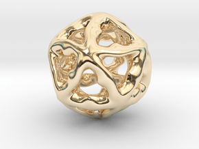 Math Art - Alien Ball Pendant in 14k Gold Plated Brass