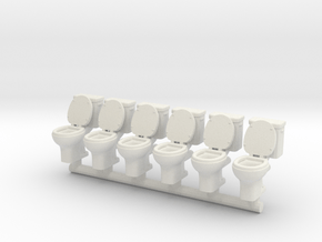 Toilet 01. HO Scale (1:87) in White Natural Versatile Plastic