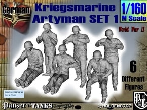 1-160 Kriegsmarine Artyman Set1 in Tan Fine Detail Plastic