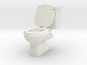 Toilet 01. 1:24 Scale in White Natural Versatile Plastic