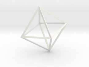 Math Art - Double Tetrahedron  Pendant in White Natural Versatile Plastic