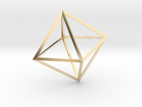 Math Art - Double Tetrahedron  Pendant in 14k Gold Plated Brass