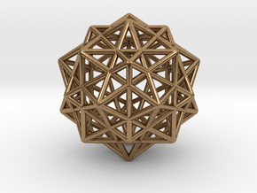 Icosahedron with Star Faced Dodecahedron in Natural Brass