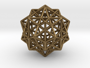 Icosahedron with Star Faced Dodecahedron in Natural Bronze