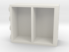 Building Block Book Case in White Natural Versatile Plastic