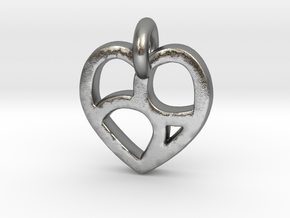 Lover's 69 Heart in Natural Silver