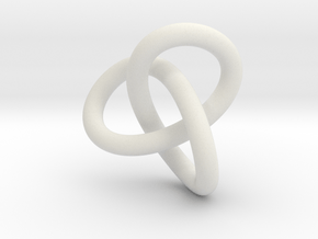 Math Art - Gordian Knot  Pendant in White Natural Versatile Plastic