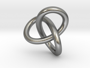 Math Art - Gordian Knot  Pendant in Natural Silver