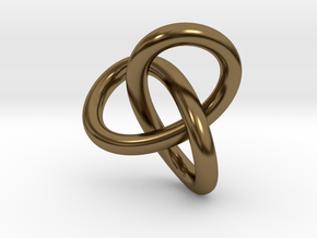 Math Art - Gordian Knot  Pendant in Polished Bronze