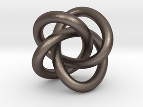 Math Art - (4,3) Torus Knot  Pendant in Polished Bronzed Silver Steel