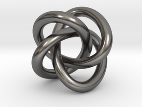 Math Art - (4,3) Torus Knot  Pendant in Polished Nickel Steel
