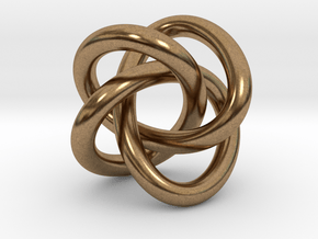 Math Art - (4,3) Torus Knot  Pendant in Natural Brass