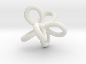 Math Art - Entangled Infinities Pendant in White Natural Versatile Plastic