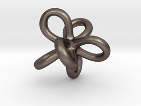 Math Art - Entangled Infinities Pendant in Polished Bronzed Silver Steel