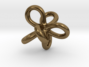 Math Art - Entangled Infinities Pendant in Natural Bronze