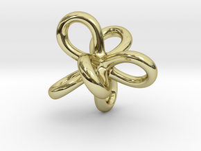 Math Art - Entangled Infinities Pendant in 18k Gold Plated Brass