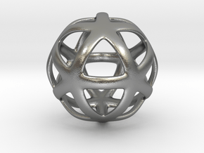 Math Art - Star Ball Pendant in Natural Silver