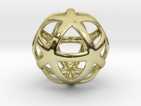 Math Art - Star Ball Pendant in 18k Gold Plated Brass