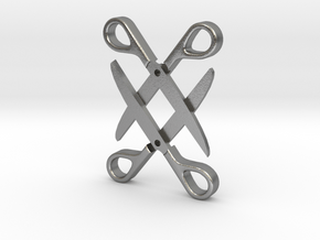 Sapphic: Scissor pendant in Natural Silver