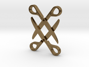 Sapphic: Scissor pendant in Natural Bronze