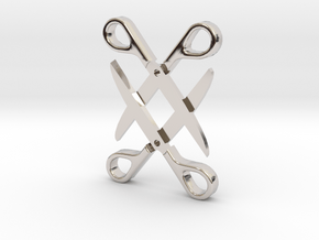 Sapphic: Scissor pendant in Platinum