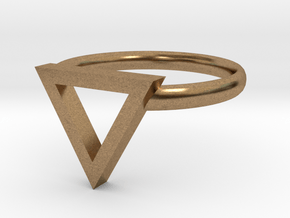 Sapphic: Pink Triangle ring size 8 in Natural Brass