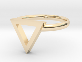 Sapphic: Pink Triangle ring size 8 in 14k Gold Plated Brass