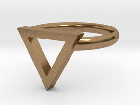 Sapphic: Pink Triangle ring size 7 in Natural Brass