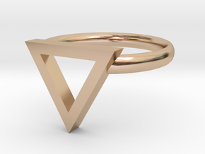 Sapphic: Pink Triangle ring size 7 in 14k Rose Gold