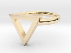 Sapphic: Pink Triangle ring size 7 in 14k Gold Plated Brass