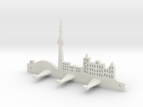 Toronto Skyline - Key Chain Holder Without Border in White Natural Versatile Plastic
