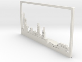New York Skyline - Bookend in White Natural Versatile Plastic