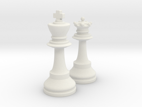 King and Queen in White Natural Versatile Plastic