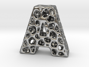 Voronoi Letter ( alphabet ) A in Natural Silver