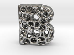 Voronoi Letter ( alphabet ) B in Natural Silver