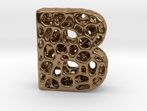 Voronoi Letter ( alphabet ) B in Natural Brass
