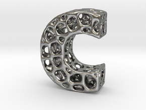 Voronoi Letter ( alphabet ) C in Natural Silver
