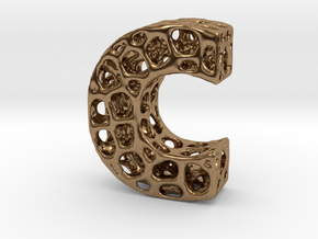 Voronoi Letter ( alphabet ) C in Natural Brass