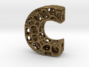 Voronoi Letter ( alphabet ) C in Natural Bronze