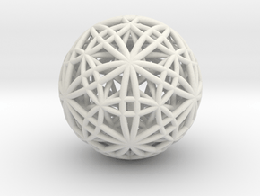 IcosaDodecasphere w/ Icosahedron & Star Dodeca 1" in White Natural Versatile Plastic