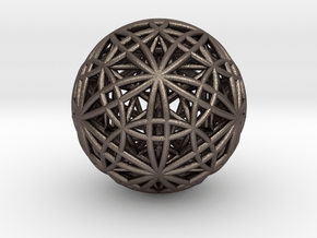 IcosaDodecasphere w/ Icosahedron & Star Dodeca 1" in Polished Bronzed Silver Steel