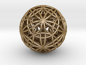 IcosaDodecasphere w/ Icosahedron & Star Dodeca 1" in Polished Gold Steel